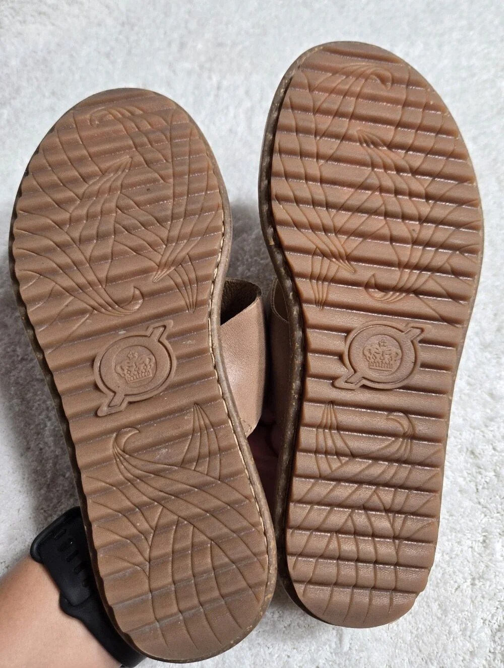 BORN Women Cherita Braided Strap Leather Slide Flat Sandal US 8 Like New